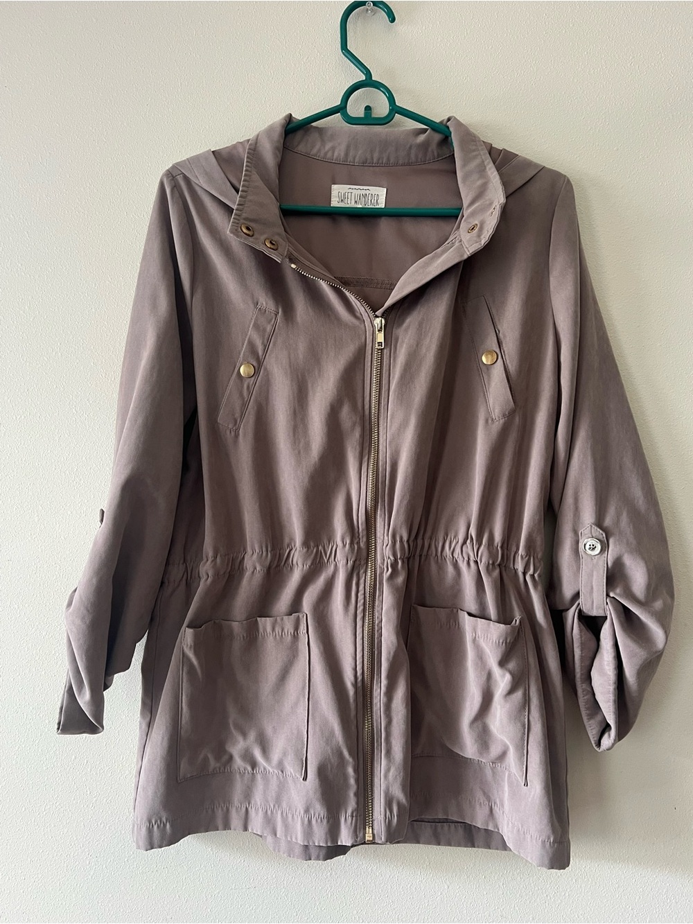 Sweet Wanderer Mauve Utility Hooded Jacket